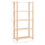 5-Tier Storage Racks 2 pcs 80x38x170 cm Solid Pinewood 250 kg 3051113
