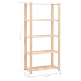5-Tier Storage Racks 2 pcs 80x38x170 cm Solid Pinewood 250 kg 3051113