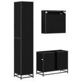 Bathroom Furniture Set 3 pcs Black Oak Engineered Wood 3402487