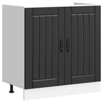 Kitchen Cabinet with Door Lucca 2 pcs Black 80 x 46 x 81.5 cm 3315012