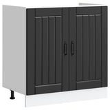 Kitchen Cabinet with Door Lucca 2 pcs Black 80 x 46 x 81.5 cm 3315012
