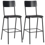 Bar Chairs 2 pcs Black Solid Plywood Steel 280081