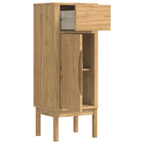 Bathroom Cabinet with Drawer FLORO Wax Brown 35 x 30 x 90 cm 42011237