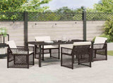 Garden Dining Set 5 pcs Brown Poly Rattan 3380631