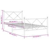 Metal Bed Frame without Mattress with Footboard Black 107x203cm 376516