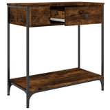 Console Table Smoked Oak 75x34.5x75 cm Engineered Wood 834167