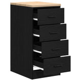 Garage Storage Cabinet Black 40x51x85 cm Solid Wood Pine 860590