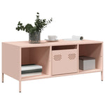 ZNTS Coffee Table Pink 101.5x50x43.5 cm Cold-rolled Steel 851275