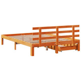 Bed Frame with Drawers without Mattress Wax Brown 120x190 cm Small Double 3302022