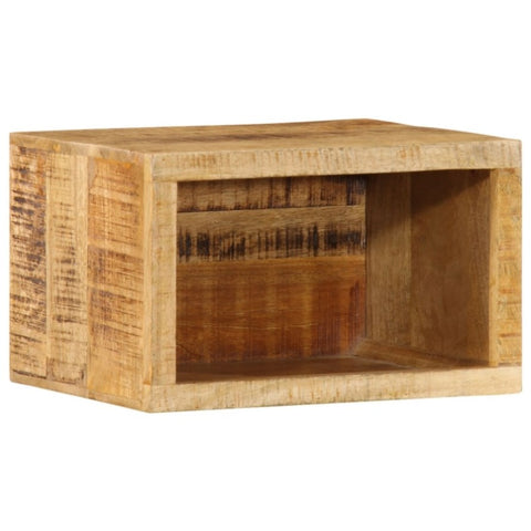 ZNTS Wall-mounted Bedside Cabinet 40x30x25 cm Solid Wood Rough Mango 374095