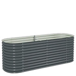 Garden Raised Bed 240x80x81 cm Galvanised Steel Grey 45523