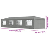 Party Tent 1200 x 300 x 255 cm Light Grey PE and Steel 42033003