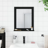 Bathroom Mirror with Shelf Black 50x12x60 cm Engineered Wood 842416