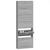 Shoe Cabinet Grey Sonoma 59x17x169 cm Engineered Wood 342516