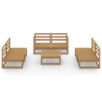 7 Piece Garden Lounge Set Honey Brown Solid Pinewood 3075417
