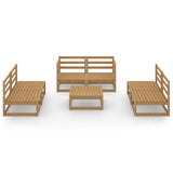 7 Piece Garden Lounge Set Honey Brown Solid Pinewood 3075417