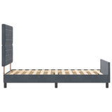 ZNTS Bed Frame Dark Grey 100x200 cm Velvet 3344856
