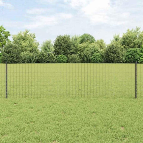 Fence with Posts Grey 0.6 x 25 m Steel 3336100