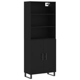 Highboard Black 69.5x34x180 cm Engineered Wood 3189278