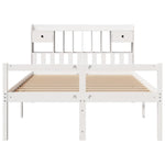 ZNTS Bookcase Bed without Mattress White 140x200 cm Solid Wood Pine 3322056