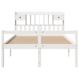 ZNTS Bookcase Bed without Mattress White 140x200 cm Solid Wood Pine 3322056