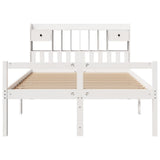 Bookcase Bed without Mattress White 140x200 cm Solid Wood Pine 3322056