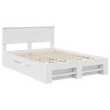 Bed Frame with Headboard White 160 x 200 cm Engineered Wood 3408739