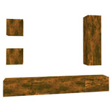 5 Piece TV Cabinet Set Smoked Oak Engineered Wood 3114451