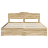 Bed Frame with Drawer Sonoma Oak 180 x 200 cm Engineered Wood 3413161