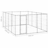 Outdoor Dog Kennel Galvanised Steel 14,52 m 3082318