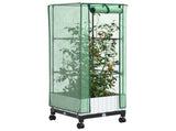 Garden Planter with Greenhouse Cover&Wheels White PP 3422928