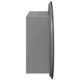Bathroom Cabinet with Round Mirror&LED Grey 40x40x17.5 cm 345581