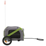 Pet Bike Trailer Green and Grey Oxford Fabric and Iron 93878