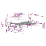 ZNTS Bed Frame without Mattress 200x200 cm Solid Wood Pine 3301522