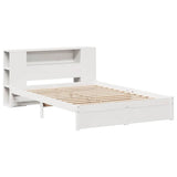 Bookcase Bed without Mattress White 160x200cm Solid Wood Pine 3322364