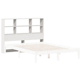 Headboard with Storage White 140 cm Solid Wood Pine 855661