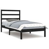 Bed Frame without Mattress Black 100x200 cm Solid Wood Pine 3104927