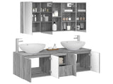 Bathroom Cabinet Set 4 pcs Grey Sonoma Engineered Wood 3406508