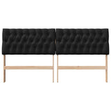 Upholstered Headboard Black 180 cm Solid Pine Wood 879326