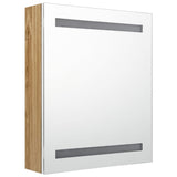 LED Bathroom Mirror Cabinet White and Oak 50x14x60 cm 326485