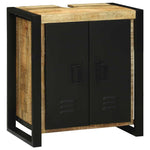 Bathroom Furniture Set with Shelf 4 pcs Brown Solid Mango Wood 3305654