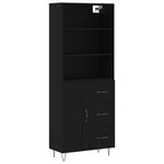 Highboard Black 69.5x34x180 cm Engineered Wood 3190014