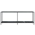 Console Table Black 200x35x75.5 cm Tempered Glass 331709