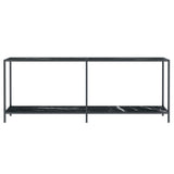 Console Table Black 200x35x75.5 cm Tempered Glass 331709
