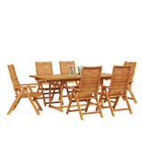 Garden Dining Set Folding 7 pcs Brown Solid Acacia Wood 3375717