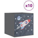 Foldable Storage Boxes 10 pcs Grey 32x32x32 cm Non-woven Fabric 4018988