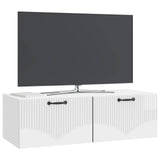 Wall-Mounted TV Cabinet High Gloss White 98 x 41 x 30 cm 899039