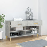 Shoe Cabinet Concrete Grey 102x35x55 cm Engineered Wood 812820