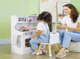 Pretend Play Kitchen, Kids Kitchen Playset, with Toy Phone, Chalkboard, Microwave, Cooking Stove, T3398P378964