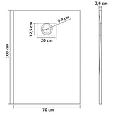 148926 Shower Base Tray SMC Brown 100x70 cm